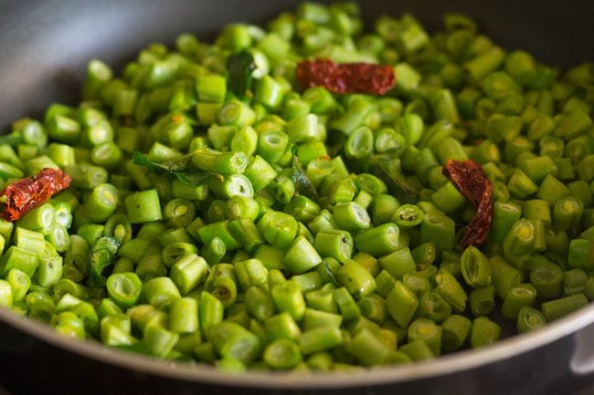 french beans mixed with the mixture