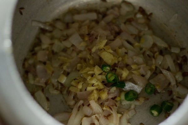 sautéed ginger and green chili