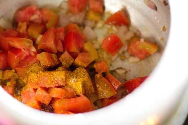 vegetables and spice powders for lauki chana dal