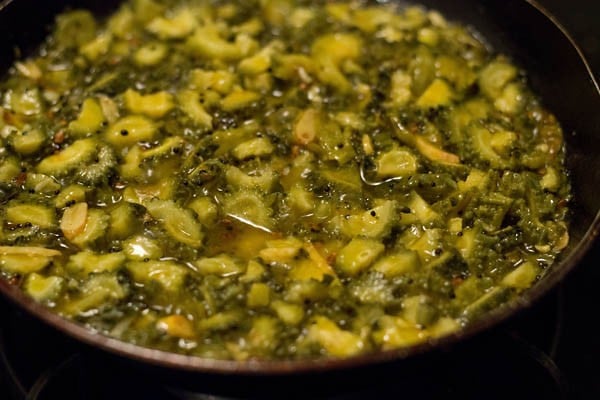 cooling bitte gourd pickle mixture. 