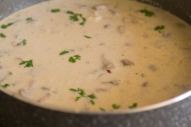 cream of mushroom soup in pot