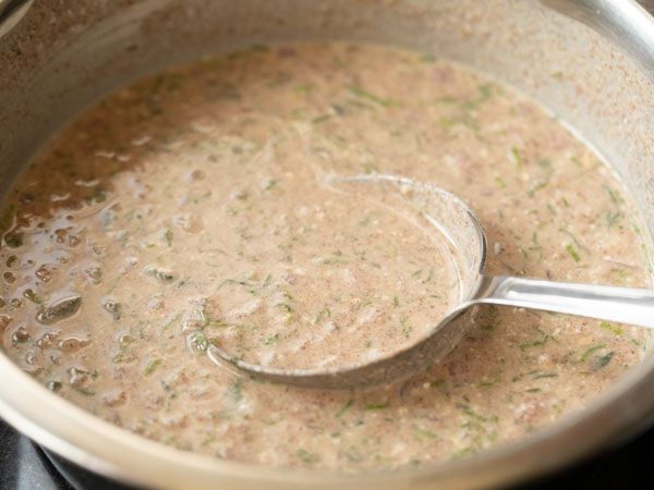 Mix to a thin batter