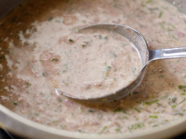 Add 3 tablespoons fresh grated coconut and mix