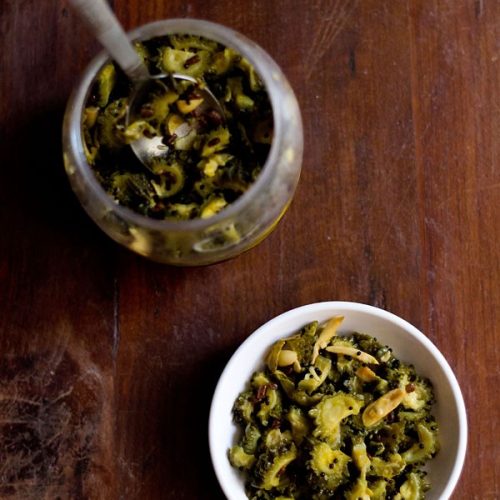 bitter gourd pickle recipe karela pickle recipe bitter melon pickle