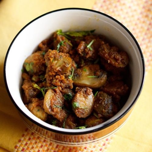 mushroom roast recipe, mushroom sabzi recipe