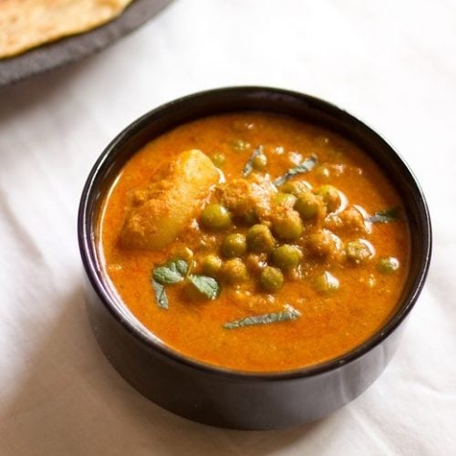 potato peas kurma recipe, aloo matar korma curry recipe