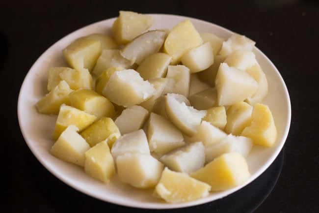 boiled potatoes cut into dices. 