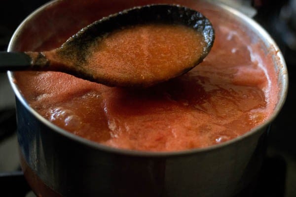 simmer tomato ketchup sauce for longer.