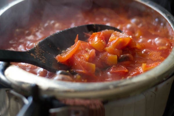 tomatoes softened in a pot