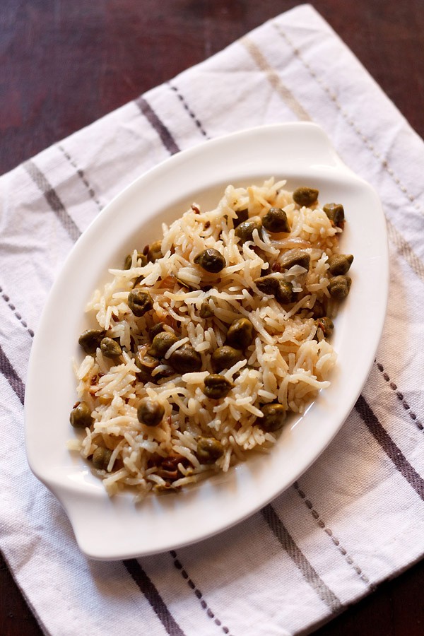 aloo choliya pulao recipe, aloo choliya pulao