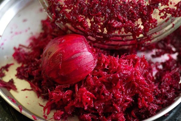 grating beetroots