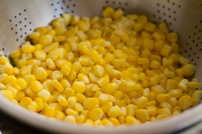 boiled corn kernels