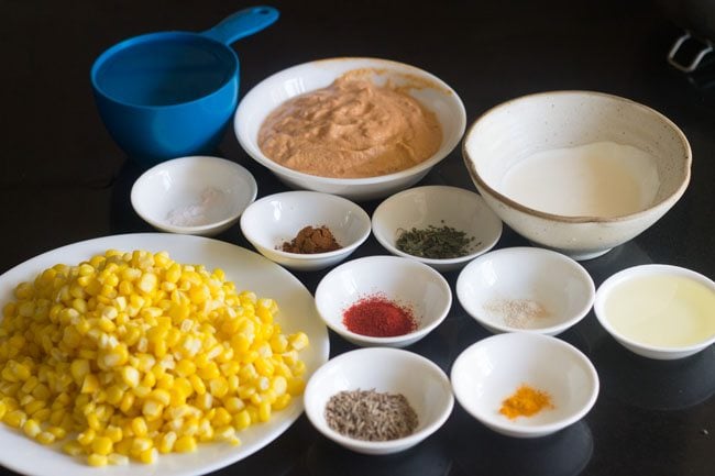 ingredients to make palak corn