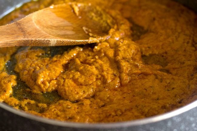 continue cooking masala paste