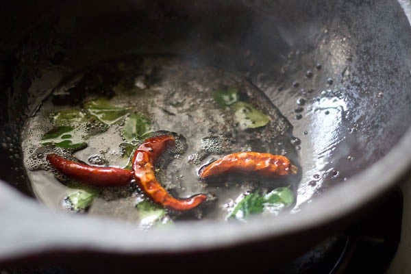 frying spices in oil