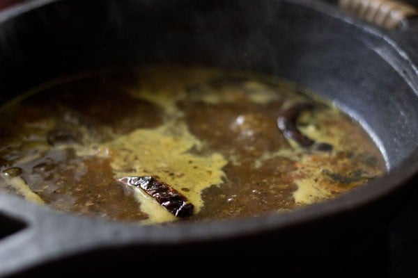 rasam gently simmering