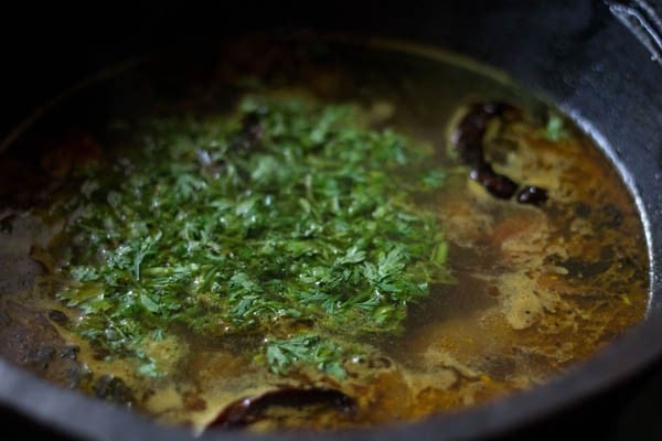 coriander leaves added