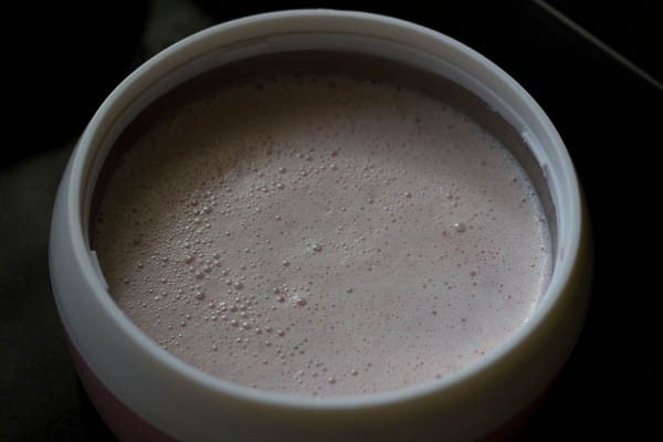 ice cream mixture in a container 