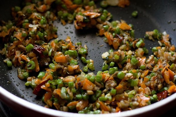 veggies have been stir fried well in the pan