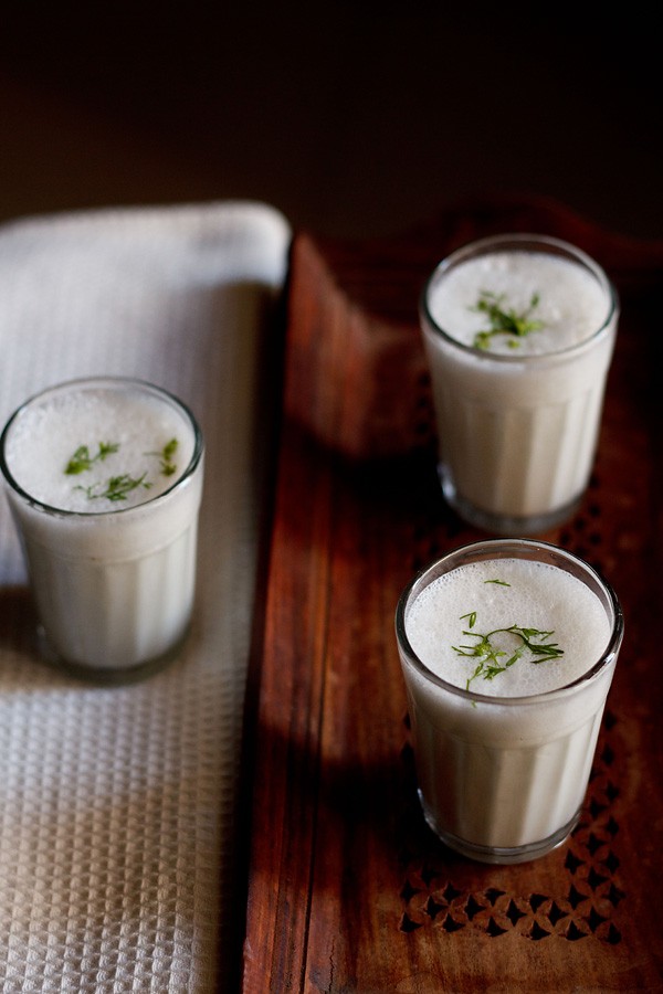 chaas recipe, buttermilk recipe, salted chaas recipe