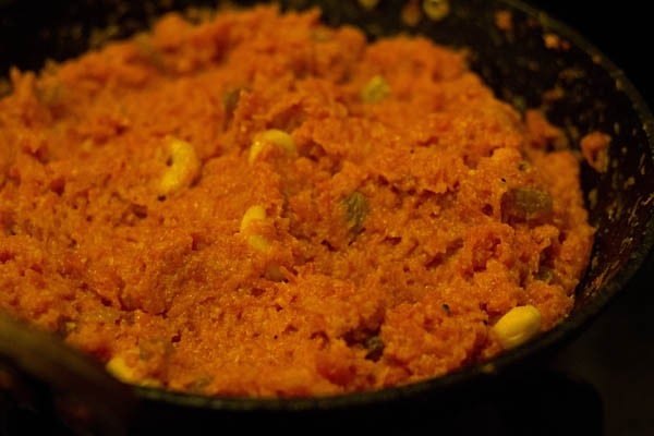 carrot halwa with condensed milk cooked in kadai