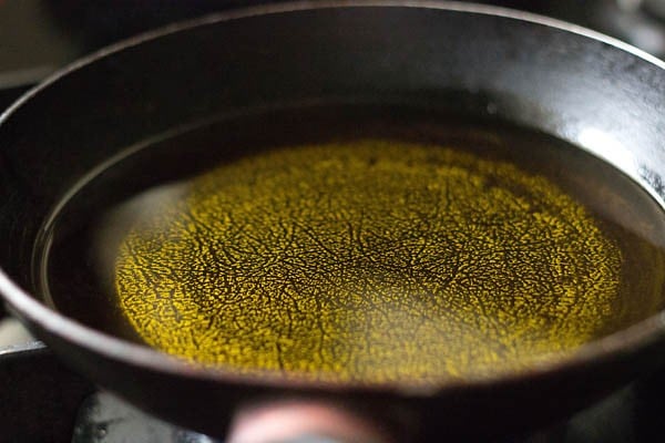 hot mustard oil in a small frying pan.