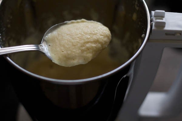 drained moong dal ground into a smooth paste. 