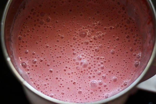 blend well to make strawberry lassi