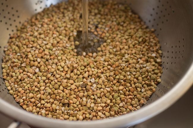 rinsing buckwheat groats