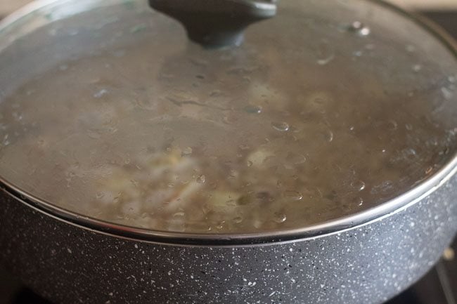 cooking buckwheat khichdi on low heat