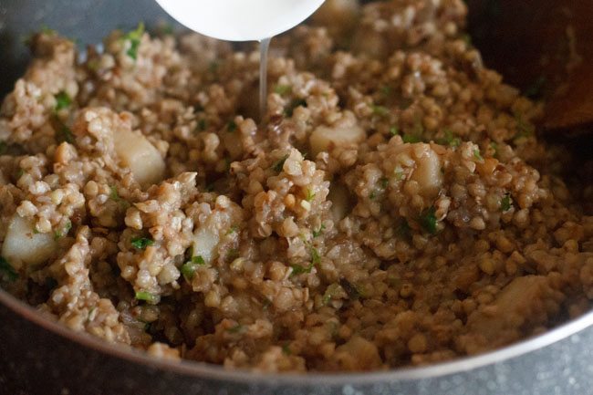 lemon juice added to buckwheat khichdi