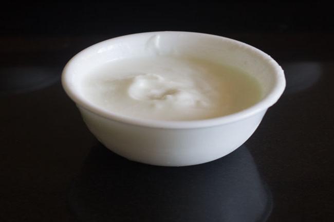whisked smooth curd.