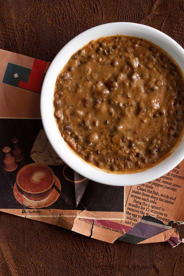 dal bukhara in a white bowl