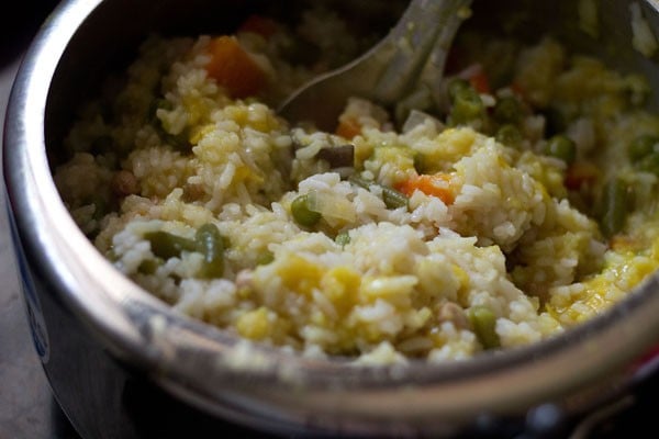 lentils mixed well with the rest of the ingredients. 