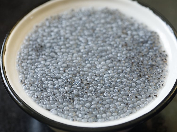 soaking sabja seeds in the water