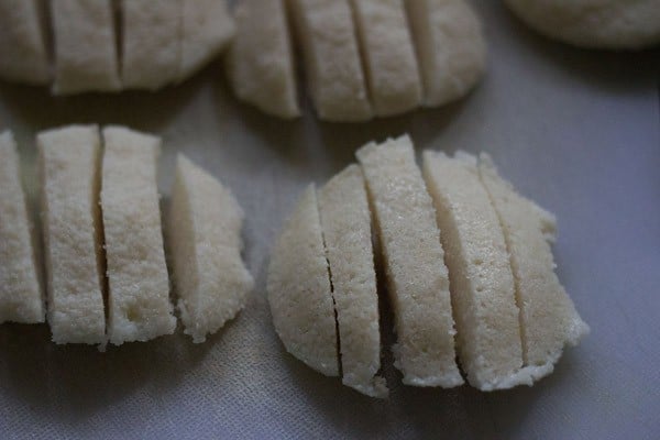 leftover idlis cut into fingers. 