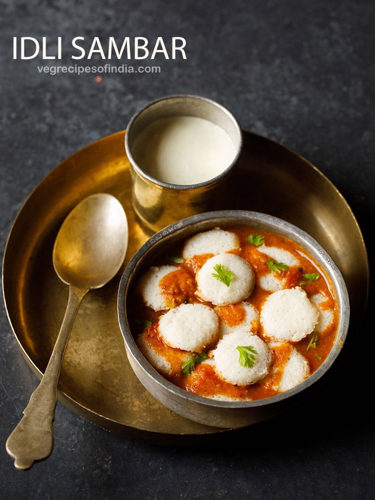 serve dli with sambar in a bowl