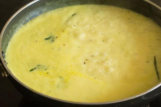 simmering kadhi. 