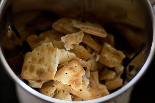 biscuits in a grinder.