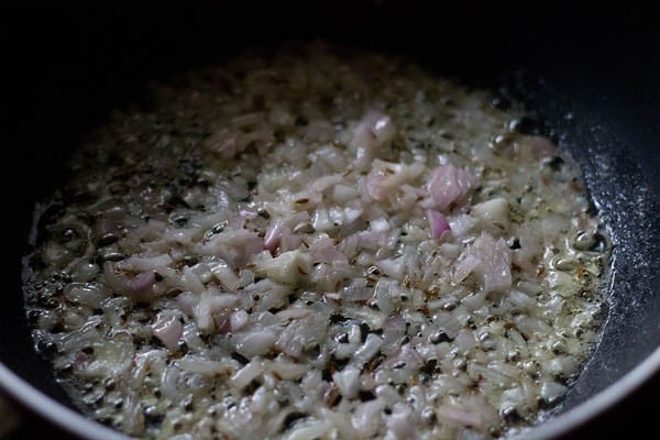 add onions - making tawa pulao recipe
