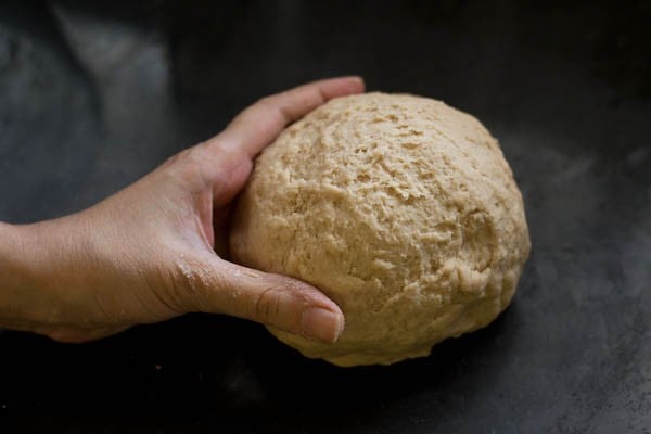 smooth, springy and elastic dough for making pizza pockets. 