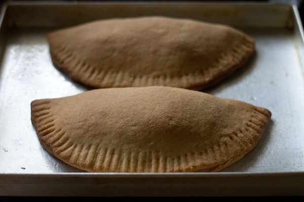 baked calzones. 