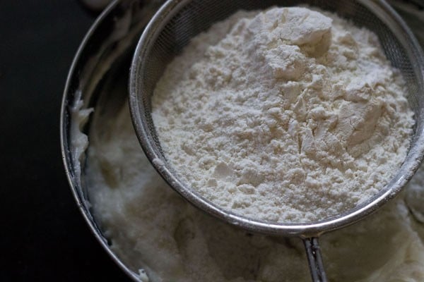 flour and baking soda baking powder added