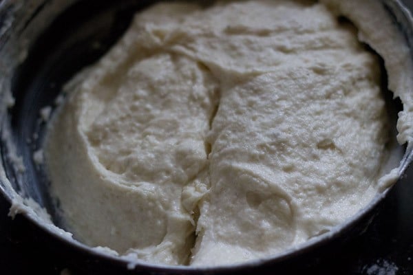 prepared batter for mawa cake in the bowl