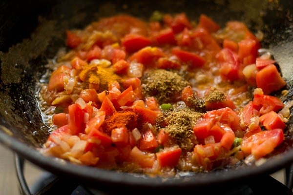 added spices for matar mushroom