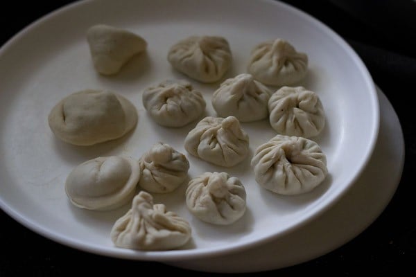 the dumplings have been shaped and are ready to steam