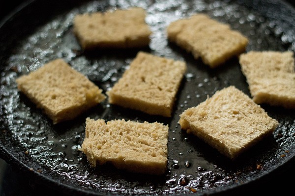 repeating with second batch of bread  for making croutons