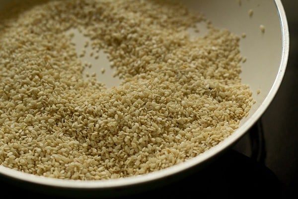 sesame seeds roasting.