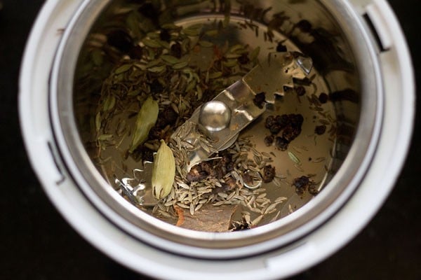 various spices in grinder