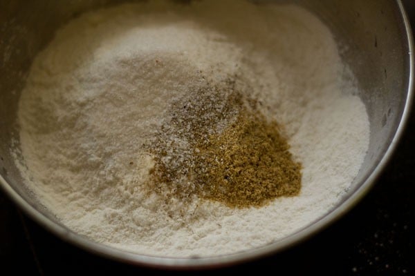spice powders and salt mixed with rice flour. 